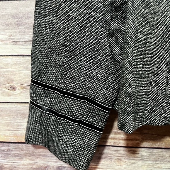 Kors Micheal Kors Black Tweed Jacket Leather Trim Size 8 - Picture 3 of 6